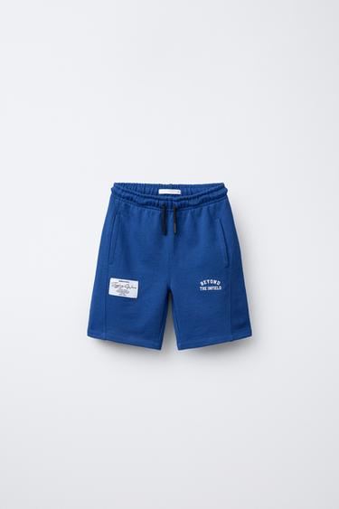 LABEL JOGGING BERMUDA SHORTS - Bluish by Zara - Image 0