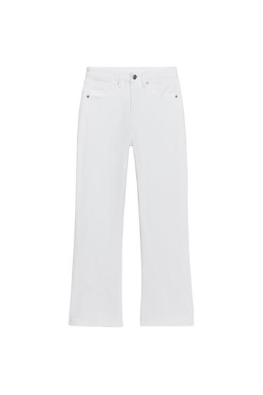 TRF CROPPED FLARE HIGH-WAIST JEANS - White by Zara