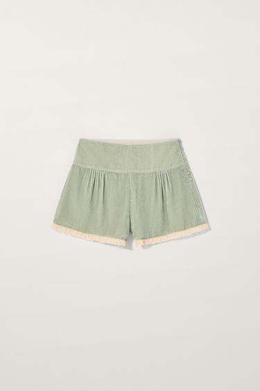 VELVET LACE SHORTS KATE MOSS X ZARA - Light green by Zara