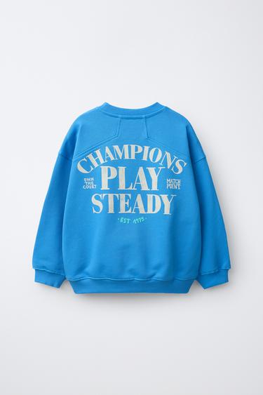 TENNIS EMBROIDERED SWEATSHIRT - Bluish by Zara