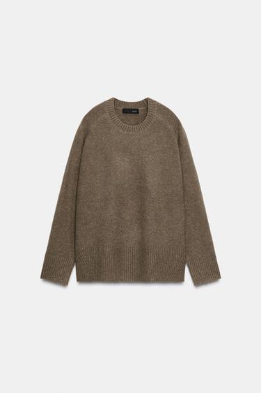SOFT-TOUCH KNIT JUMPER - mink brown by Zara