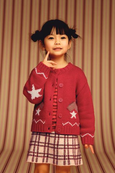 CARDIGAN WITH EMBROIDERED HORSES - Red by Zara