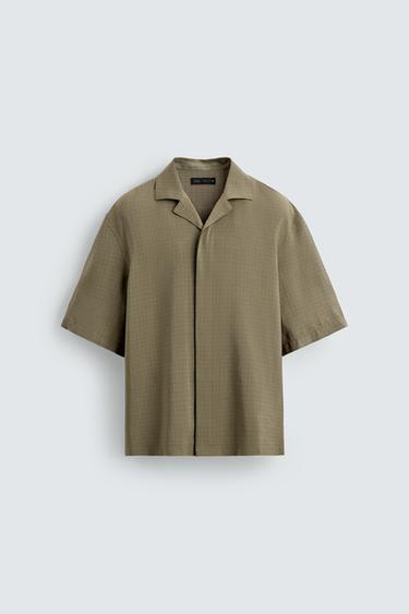 FLOWING CHECK SHIRT - Khaki by Zara