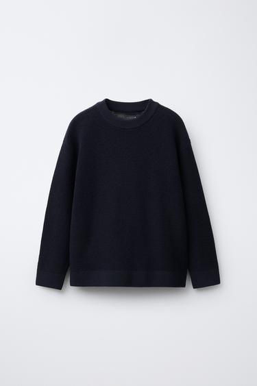 BASIC KNIT SWEATER - Navy blue by Zara - Image 0