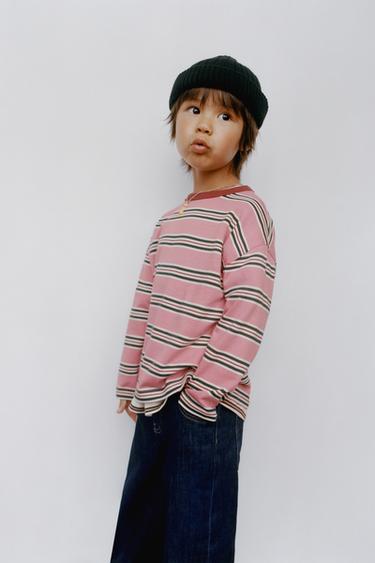 STRIPED HEAVYWEIGHT T-SHIRT - Pink by Zara