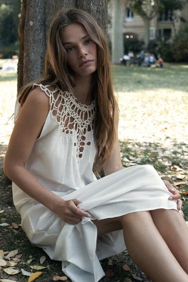 LIMITED EDITION COMBINATION COTTON DRESS - White by Zara
