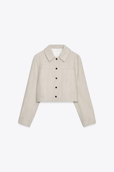 TOPSTITCH JACKET - Sand by Zara