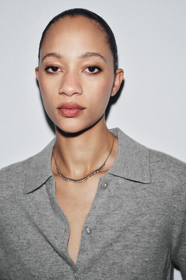 JEWEL BEAD NECKLACE - pink gold by Zara