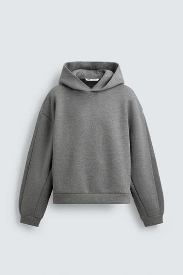 COMPACT BOXY FIT HOODIE - Grey marl by Zara