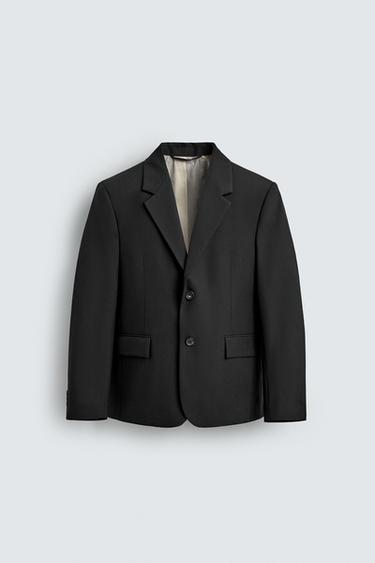 100% WOOL SUIT BLAZER - Black by Zara