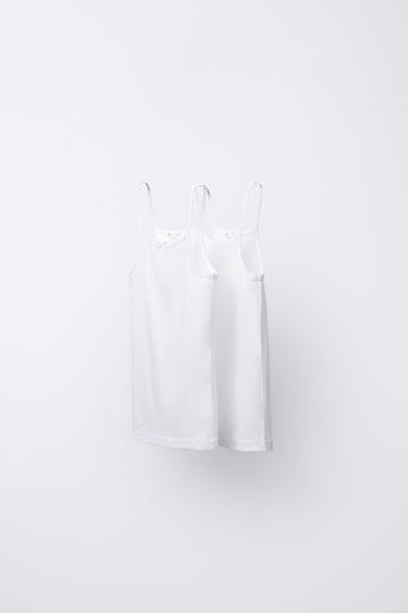 2-PACK OF STRAPPY T-SHIRTS - White by Zara
