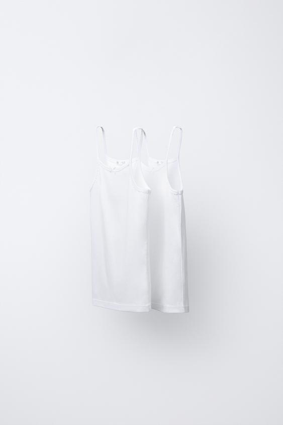 2-PACK OF STRAPPY T-SHIRTS - White by Zara - Image 0
