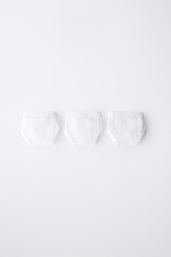 AGES 6-14 / THREE-PACK OF PLAIN BRIEFS - White by Zara - Image 0