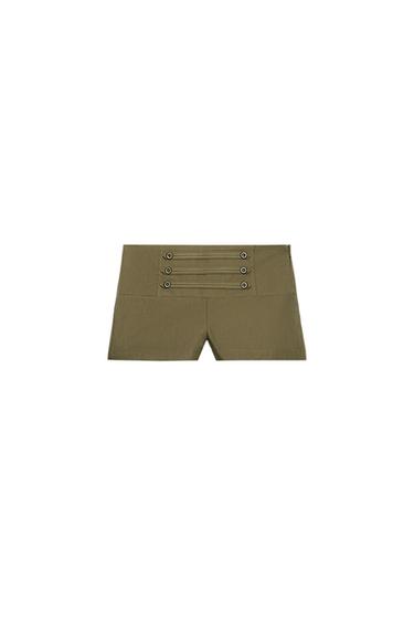 MINI SHORTS WITH BUTTONS - Khaki by Zara