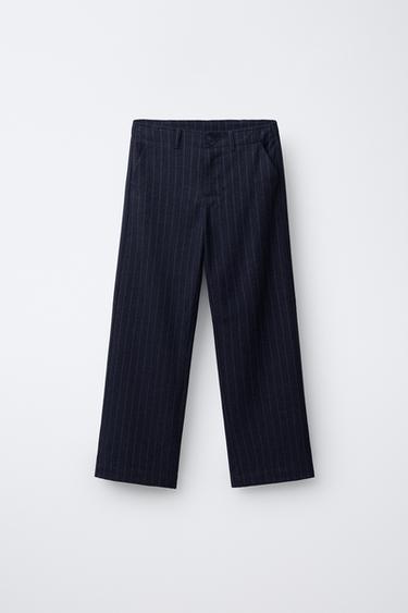 TAILORED TROUSERS WITH BUTTON - Blue by Zara