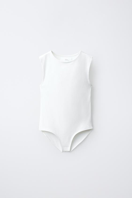 POLYAMIDE CUT-OUT BODYSUIT - White by Zara - Image 0