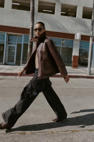 REVERSIBLE DOUBLE-FACED JACKET - Brown by Zara