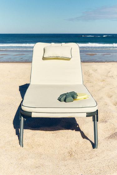CHILDREN'S RECLINING BEACH LOUNGER - Ecru/Yellow by Zara