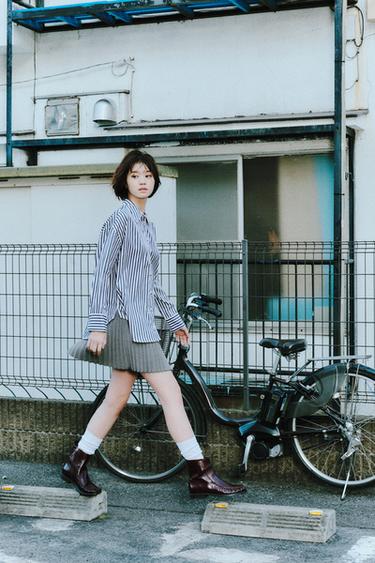 BOX PLEAT SKORT - Grey marl by Zara - Image 0