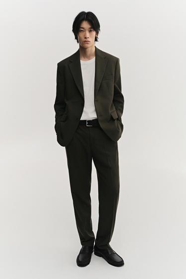 SLIM FIT SUIT BLAZER - Khaki by Zara