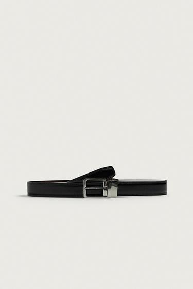 REVERSIBLE LEATHER BELT - Black by Zara