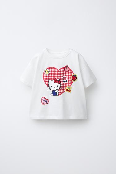 HELLO KITTY © SANRIO GINGHAM HEART T-SHIRT - Ecru by Zara
