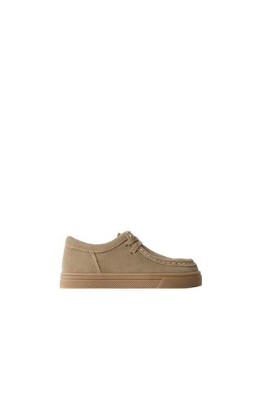LEATHER DECK SHOES - Mink Grey by Zara