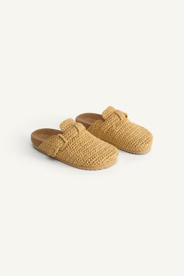 RAFFIA EFFECT CLOGS - Sand Brown by Zara
