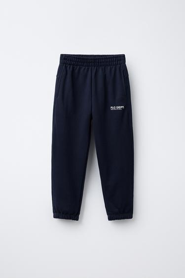 TEXT JOGGER SWEATPANTS - Navy blue by Zara