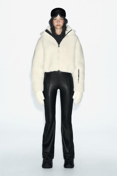 100% LEATHER FLARED TROUSERS - Black by Zara - Image 0