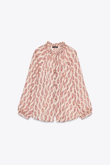 PRINTED SHIRT WITH METALLIC THREAD - Multicoloured by Zara