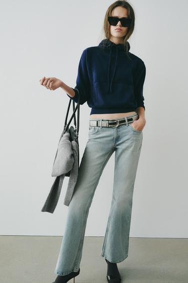 TRF LOW-RISE BOOTCUT JEANS - Aquamarine by Zara