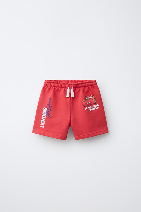 CARS LIGHTNING MCQUEEN © DISNEY/PIXAR PRINT BERMUDA SHORTS - Red by Zara - Image 0