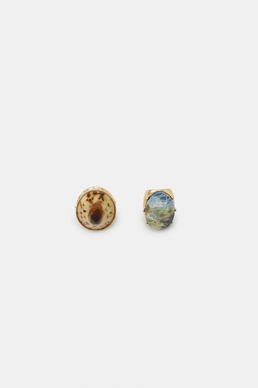PACK OF 2 METAL SHELL RINGS - Golden by Zara