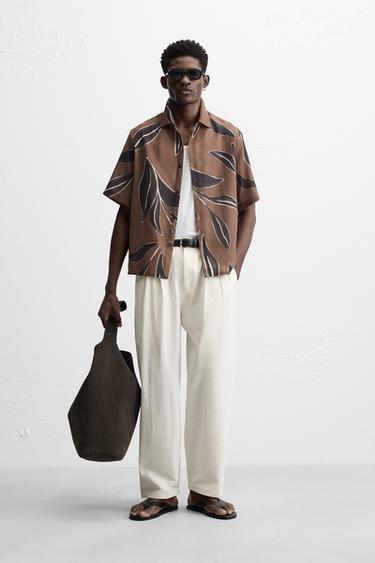 LEAF PRINT SHIRT - Brown by Zara - Image 0