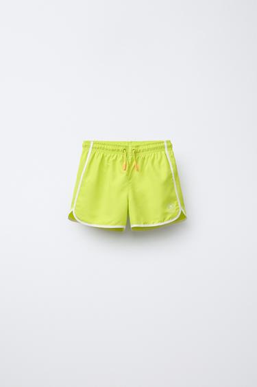 6-14 YEARS/ PALM TREE PRINT SWIM SHORTS - Fluorescent lime by Zara