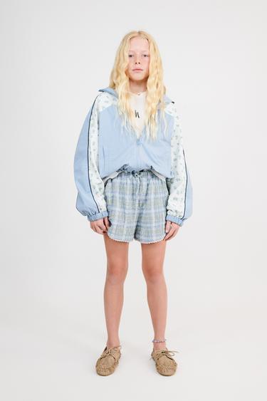 COMBINED FLORAL TECHNICAL BOMBER JACKET - Light blue by Zara