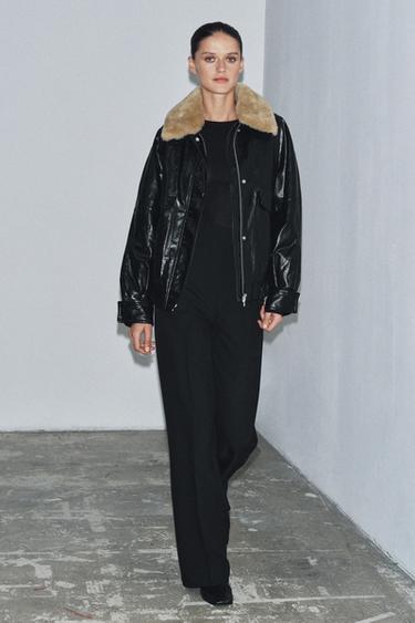 ZW COLLECTION HIGH-WAIST TROUSERS WITH ZIP - Black by Zara