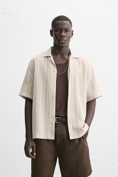 GEOMETRIC JACQUARD SHIRT - Ecru by Zara