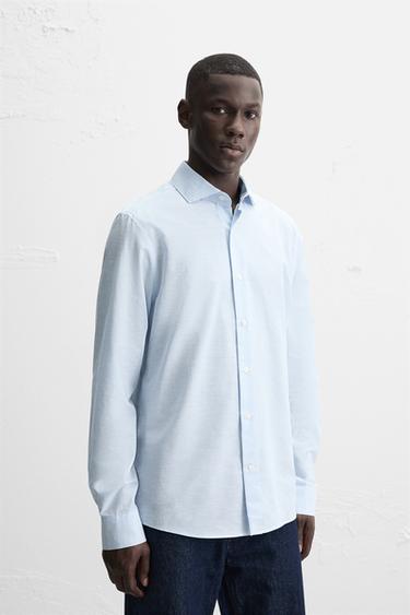 COTTON/LYOCELL SHIRT - Light blue by Zara