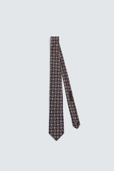100% SILK JACQUARD TIE - Blue by Zara