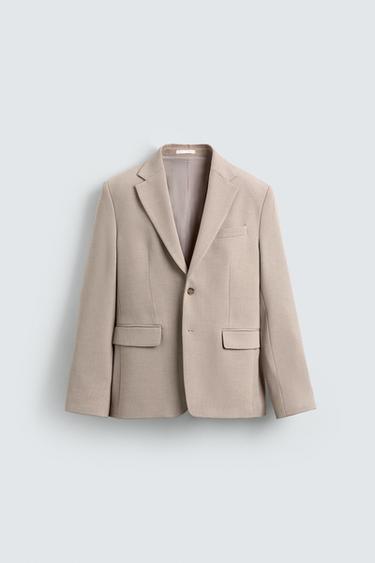 SLIM FIT SUIT BLAZER - Sand / Marl by Zara