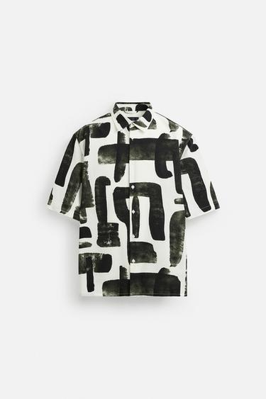ABSTRACT PRINT SEERSUCKER SHIRT - 025 by Zara