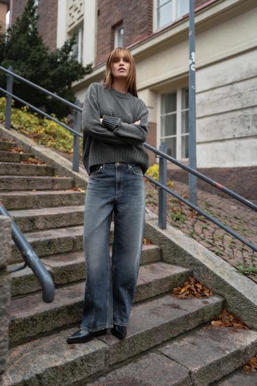 TRF BAGGY BARREL MID-WAIST JEANS - Blue by Zara