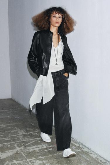 ZW COLLECTION BARREL HIGH-WAIST JEANS - Black by Zara