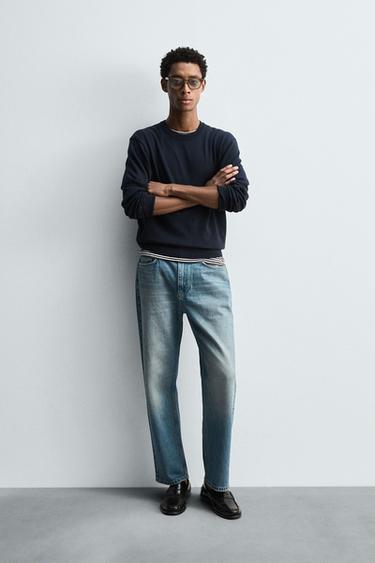 TEXTURED COTTON SWEATER - Dark navy by Zara - Image 0