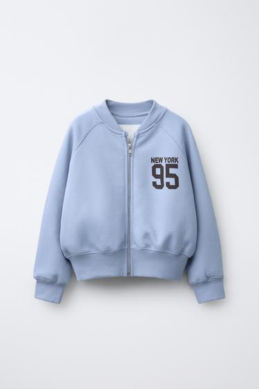 JOGGING FLEECE BOMBER JACKET - Light blue by Zara