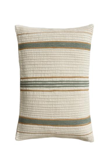 STRIPED CUSHION COVER - Ecru by Zara