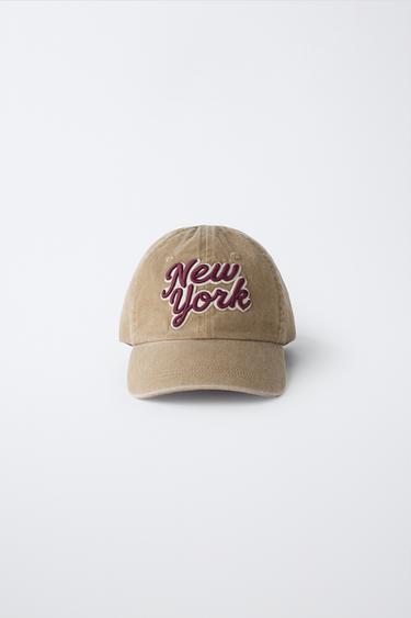 VARSITY NEW YORK CAP - Dark camel by Zara
