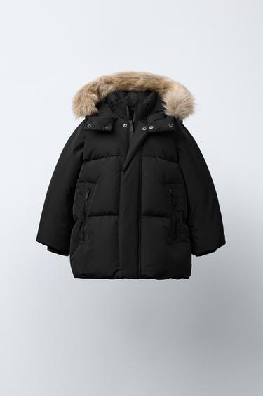 LONG WATER-REPELLENT AND WIND-RESISTANT FEATHER DOWN PUFFER JACKET - Black by Zara
